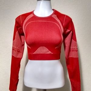 Gymshark women athletic seamless red crop top